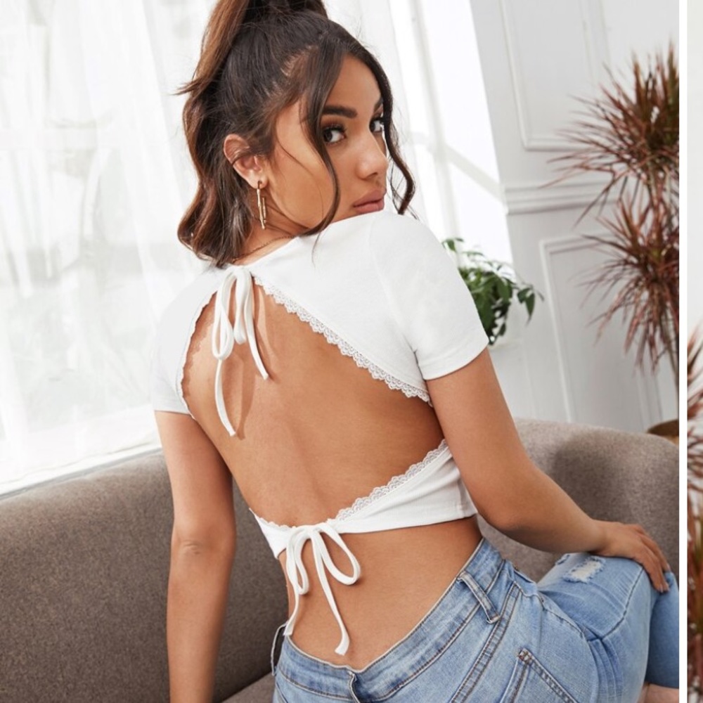 Open back crop top